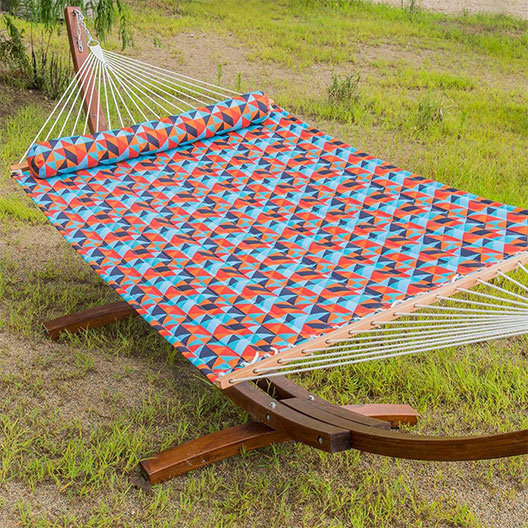 Double quilting fabric swing hammock with pillows