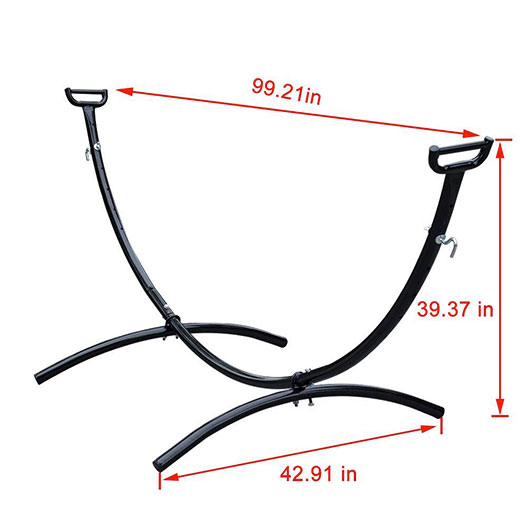 8.3 Feet Space Saving Steel Hammock Stand Portable Hammock Stand with Hooks