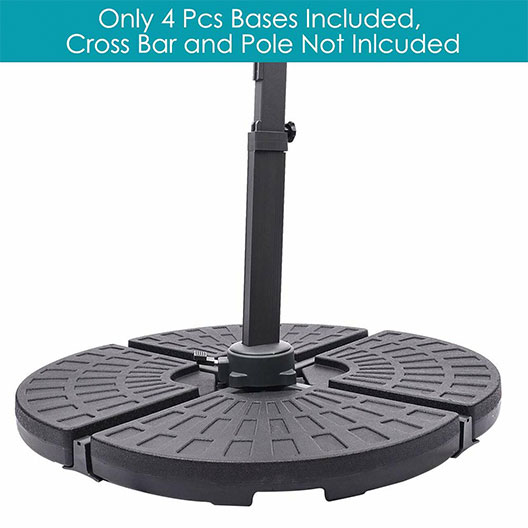 New 4 Pieces Heavy Duty Plastic Water Sand Cantilever Umbrella Base Outdoor Patio Umbrella Stand for Beach Courtyard