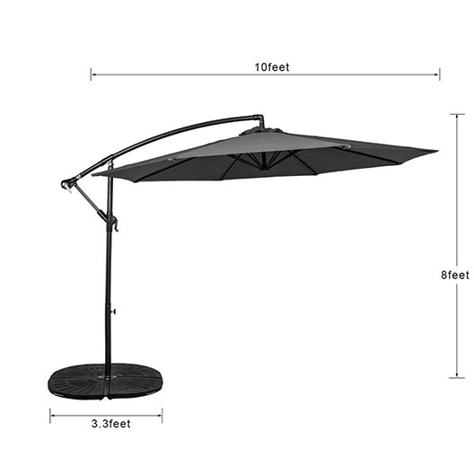 Best-Selling 10ft Offset Cantilever Hanging Umbrella Outdoor Patio Umbrella for Garden Courtyard Poolside