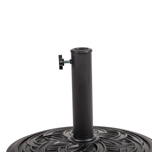 Good-Quality Decorative Cast Stone Outdoor Patio Umbrella Base Black Resin Heavy Duty Stand for Garden Courtyard