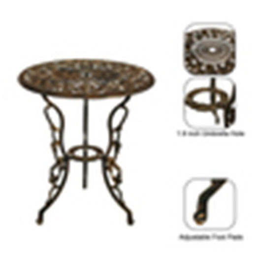 Outdoor Bistro Set 3 Piece Outdoor, Bistro Table Sets Outdoor with Umbrella Hole