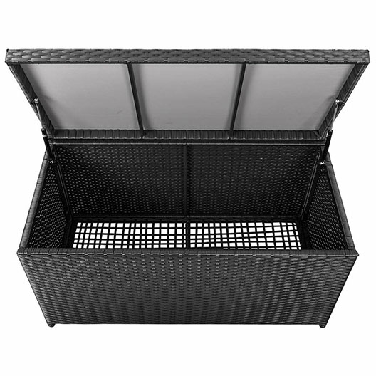 Outdoor Deluxe Wicker Deck Storage Box All Weather Patio Garden Furniture Patio Container