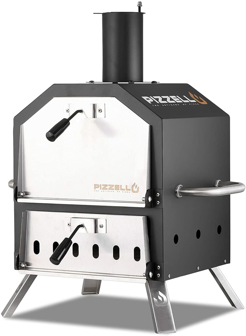 Pizzello Outdoor Pizza Oven Wood Fired Pizza Oven for Cooking 2 Pizzas Outside Pizza Maker